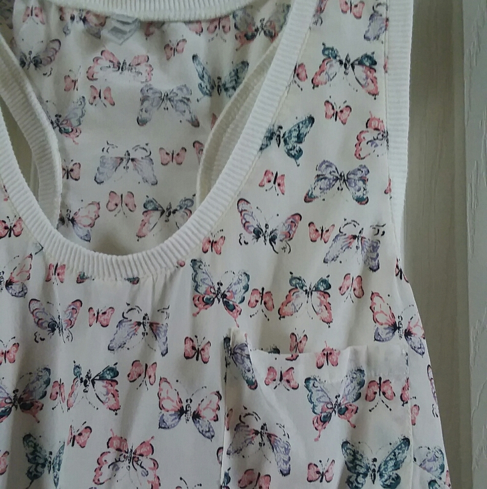 Joie Silk Racerback Tank Top With Butterflies Size Small - Picture 3 of 7